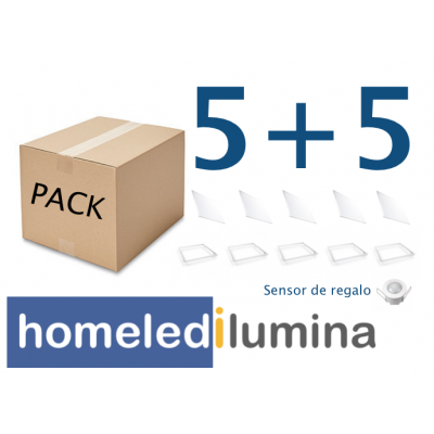 PACK 5 Uds PANEL LED + 5 Uds SOPORTE EMPOTRAR + 1 Ud SENSOR DE MOVIMIENTO DE REGALO envío gratis 